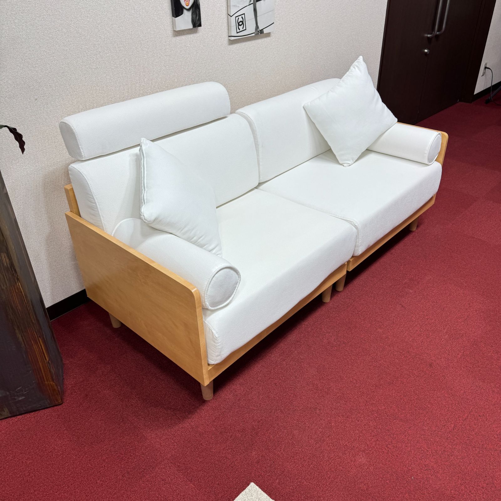東京23区送料無料 超美品オシャレな白い2Pソファー 洗浄/除菌済み 23 