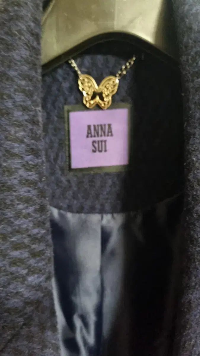 ANNA SUI ネイビー ウールカシミア ロングコート - メルカリ