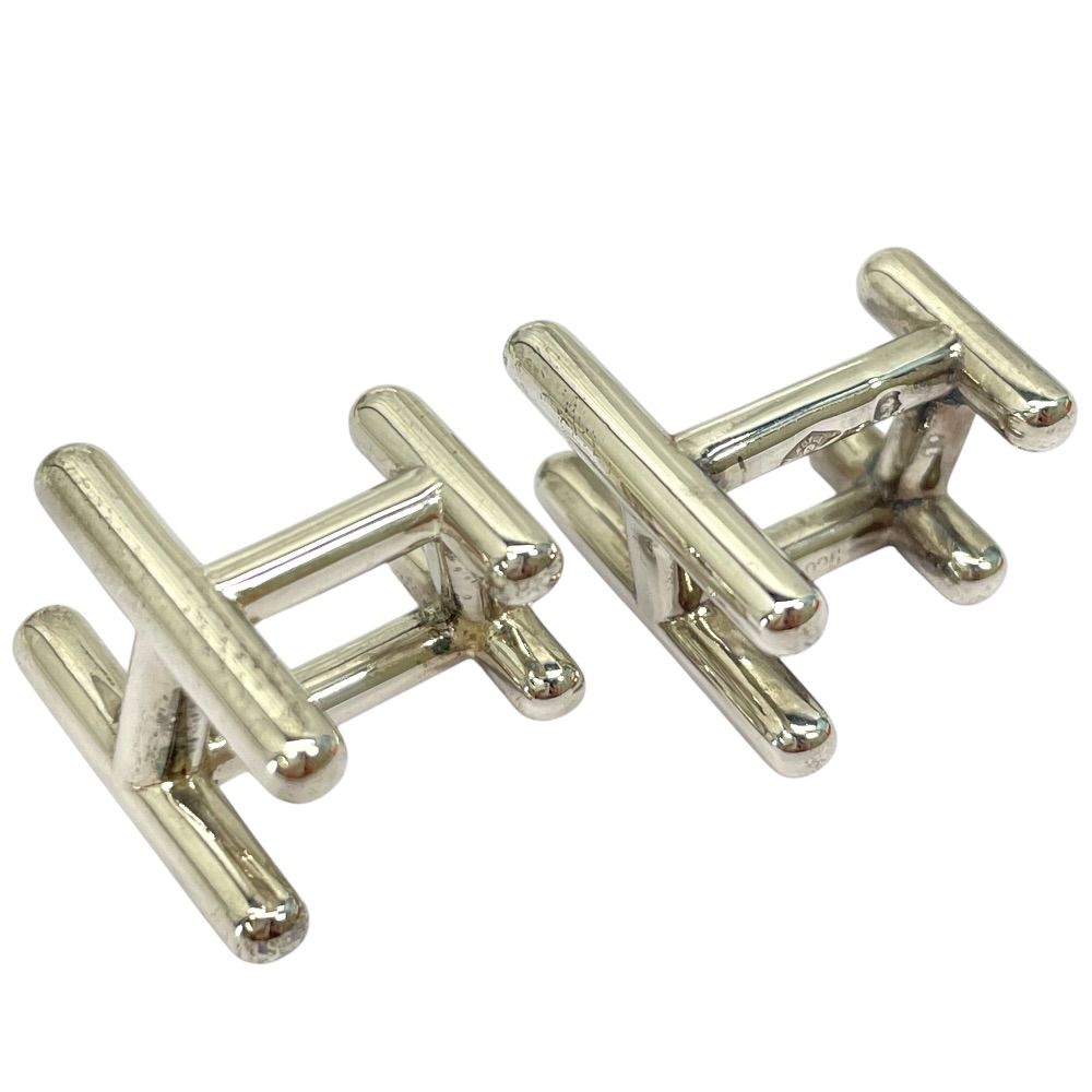 【HERMES】エルメス　カフスボタン シルバー Hロゴ Ag925 エルメス H2 カフス カフスボタン カフリンクス Hロゴ シルバー 925