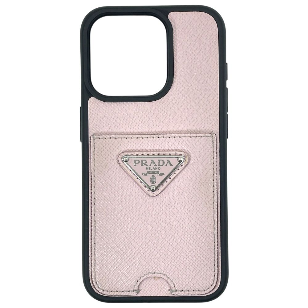 プラダ iPhone 15 Proケース ピンク サフィアーノ AB - メルカリ
