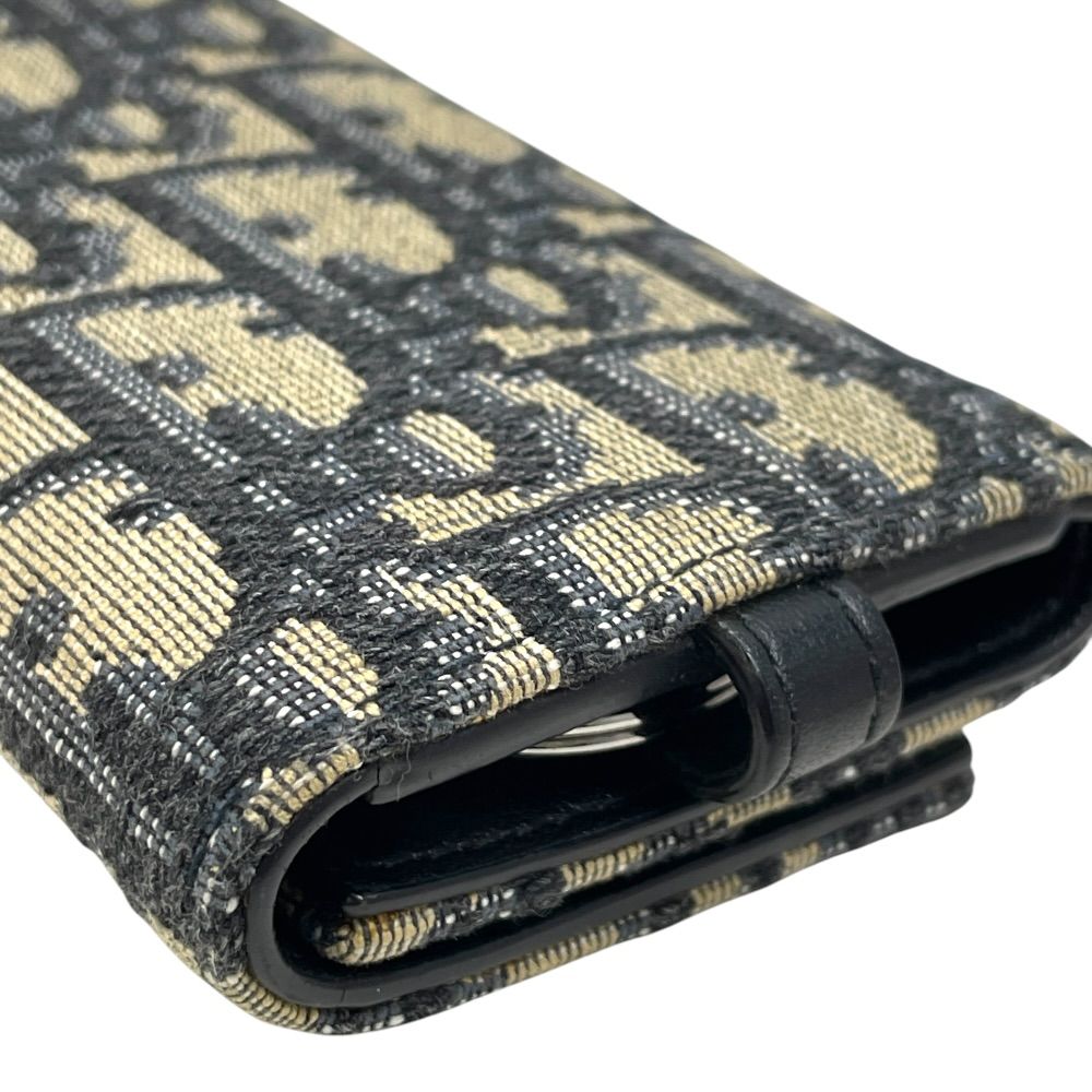 ディオール オブリーク ジャカード 6連 キーケース キーリング トロッター ネイビー ベージュ 2ESKH281YSE_H05E Christian Dior 上品 洗練 高級感 シンプル 定番 人気 日常使い