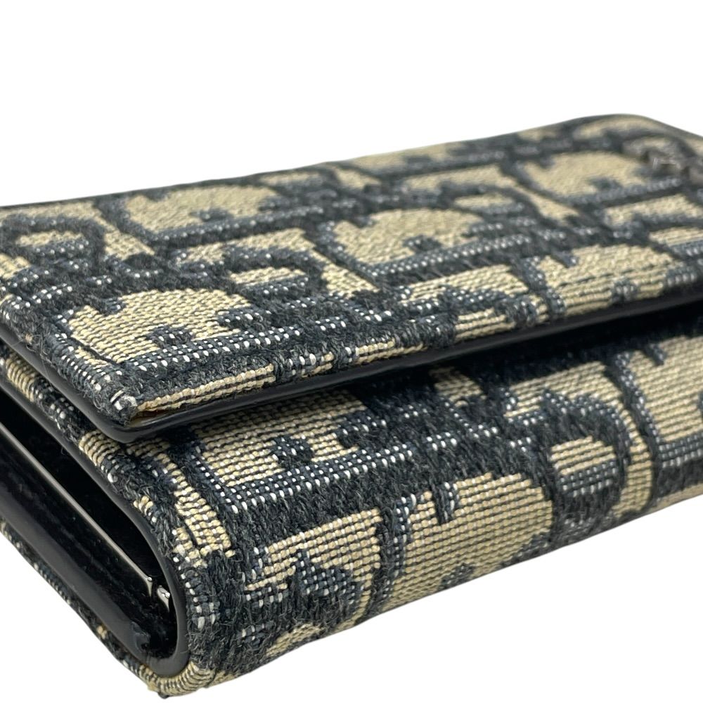 ディオール オブリーク ジャカード 6連 キーケース キーリング トロッター ネイビー ベージュ 2ESKH281YSE_H05E Christian Dior 上品 洗練 高級感 シンプル 定番 人気 日常使い