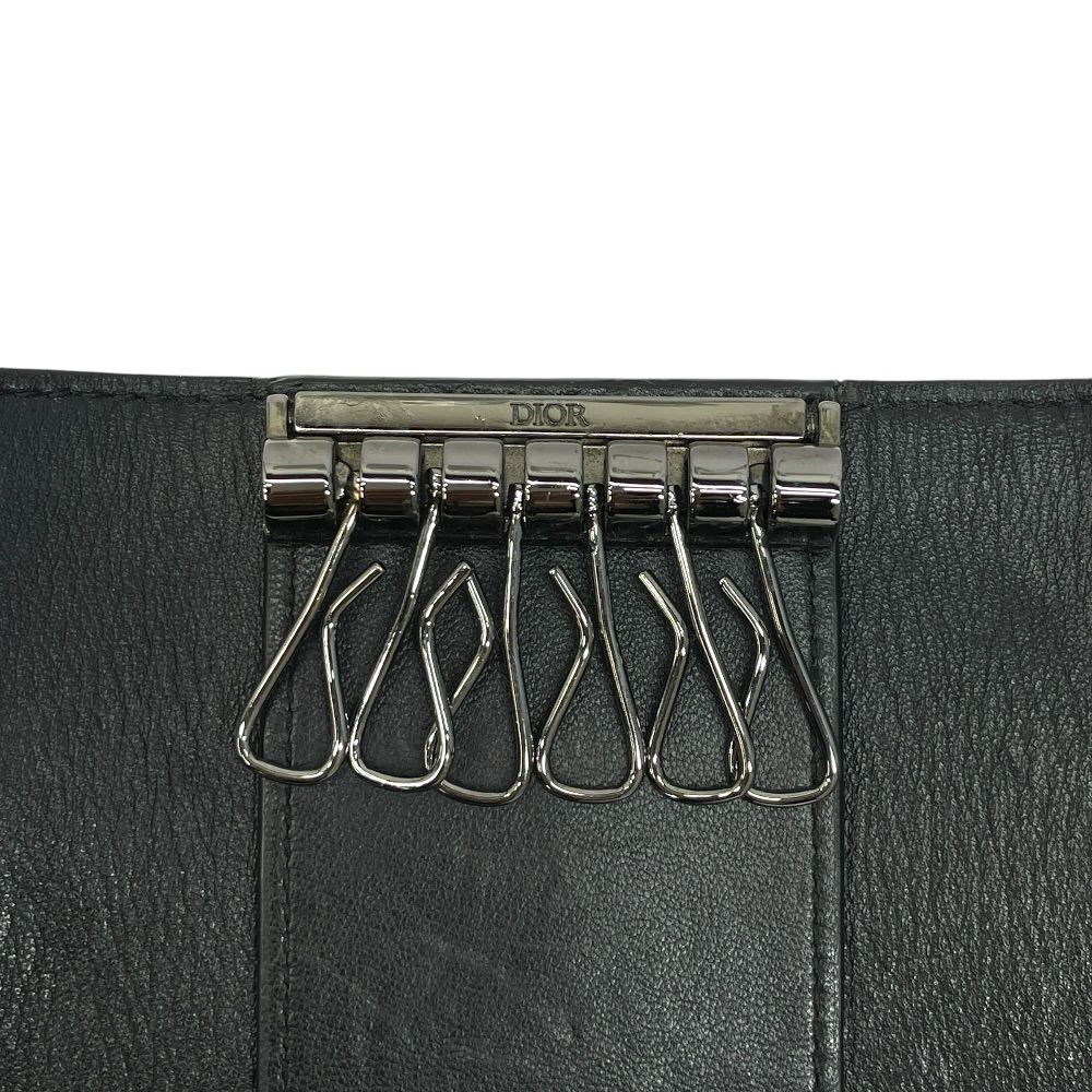 ディオール オブリーク ジャカード 6連 キーケース キーリング トロッター ネイビー ベージュ 2ESKH281YSE_H05E Christian Dior 上品 洗練 高級感 シンプル 定番 人気 日常使い