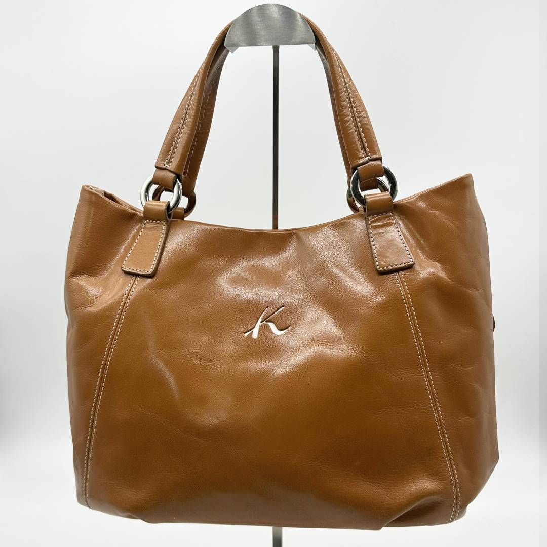 【美品】キタムラ　鍵付き　レザー　ビジネスバッグ　A4収納可能 美品】キタムラ トートバッグ 自立 A4収納可 ブラック レザー ビジネス
