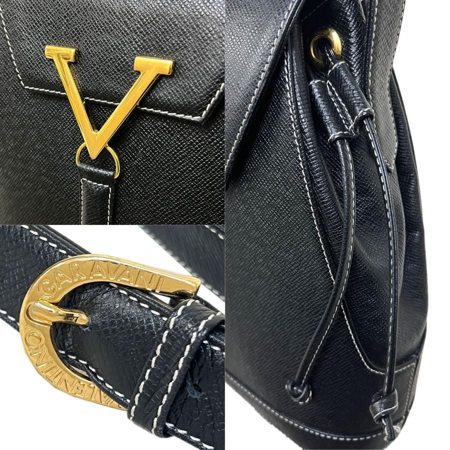 良品★ヴァレンティノガラヴァーニ ショルダーバッグ ブラック レザー金具ゴールド 美品】ヴァレンティノガラヴァーニ ショルダーバッグ 本革製 ゴールド