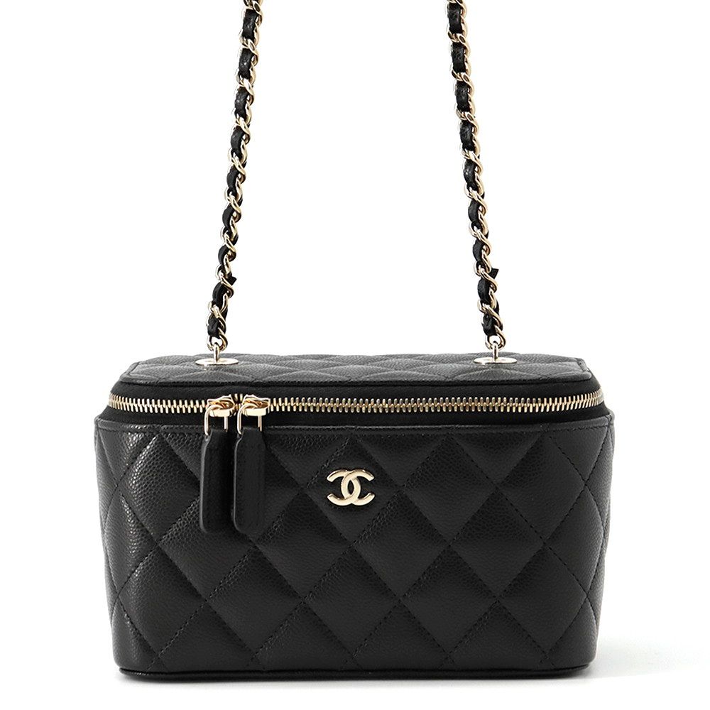 新品同様 シャネル CHANEL マトラッセ スモール バニティ ケース チェーン ショルダー バッグ キャビアスキン ブラック AP1341 VLP 90255333 CHANEL - 新品同様 シャネル CHANEL マトラッセ スモール バニティ