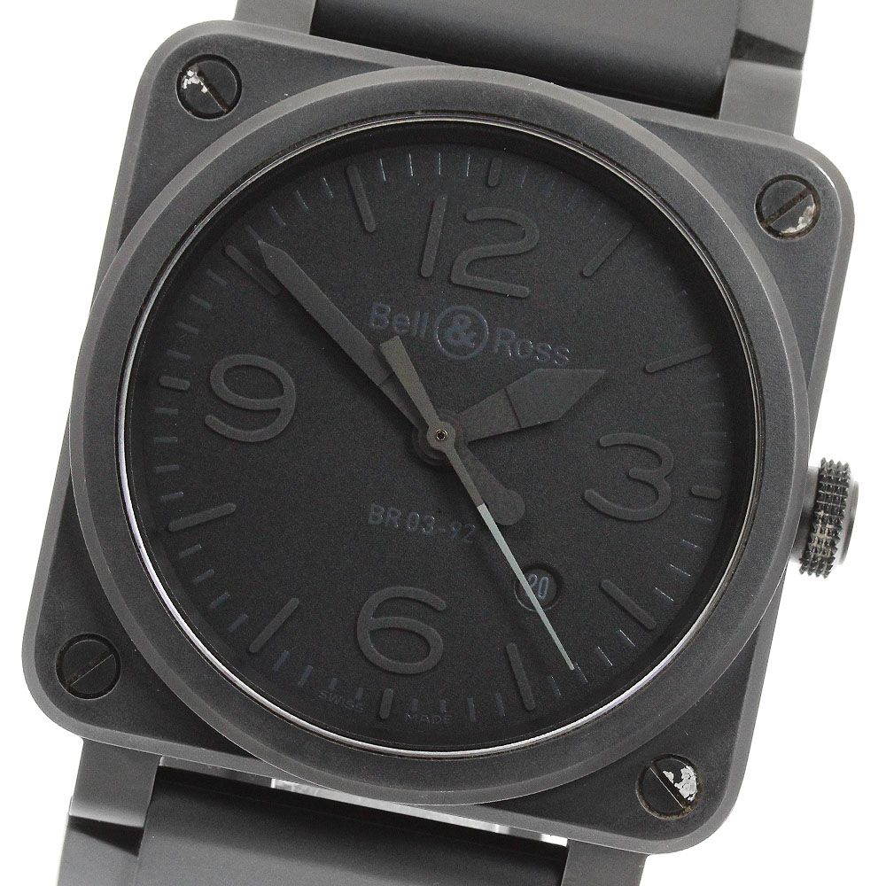 ベル＆ロス Bell＆Ross BR03-92-CBL ブラックファントム デイト 自動巻き メンズ _956034