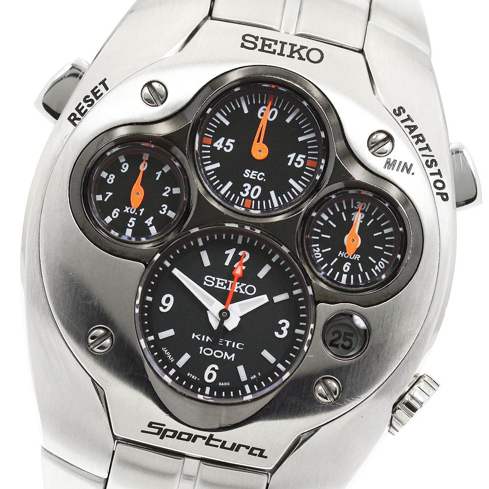 セイコー SEIKO 9T82-0AD0/SLQ017J キネティック クロノグラフ 世界限定1500本 オートクォーツ メンズ _950946