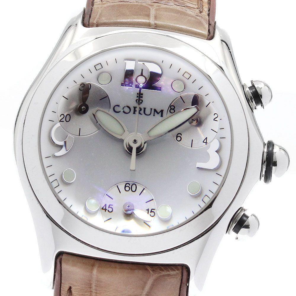 CORUM コルム バブル レディース クォーツ クロノグラフ 腕時計 SS 黒 中古 196.250.20 コルム CORUM 196.250.20/OF02 バブル デイト クロノグラフ クォーツ
