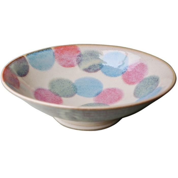 【新品・5営業日で発送】アワサカ メーカー取寄 【ピンク点打】 サラダめん鉢 日本製 美濃焼 食器 陶器 (ptsm-d4546088018309)【入数:40】