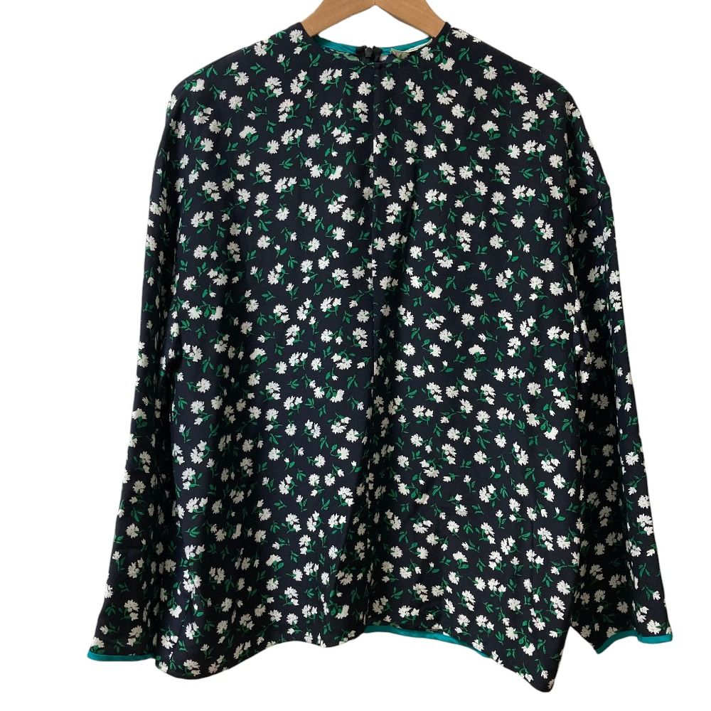 美品 BLAMINK ブラミンク フラワープリント シルクブラウス 7921-230 