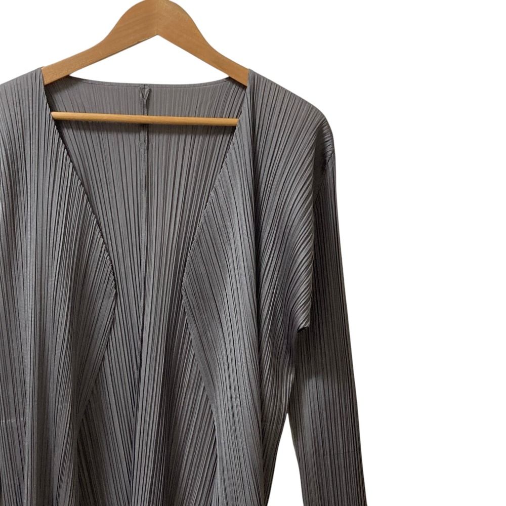美品　PLEATS PLEASE　プリーツプリーズ　ロングカーディガン　コート3 PLEATS PLEASE ISSEY MIYAKE - 美品 プリーツプリーズ イッセイミヤケ