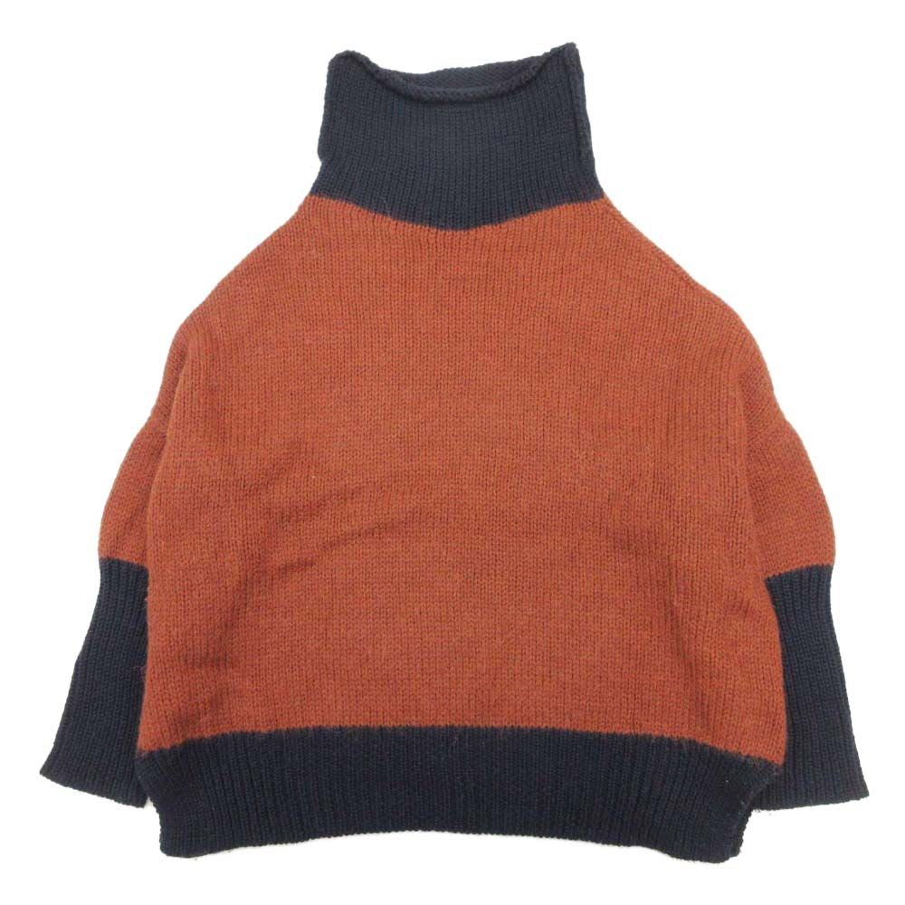 美品 D-due デドゥエ バイカラー タートルネック ニット セーター プル