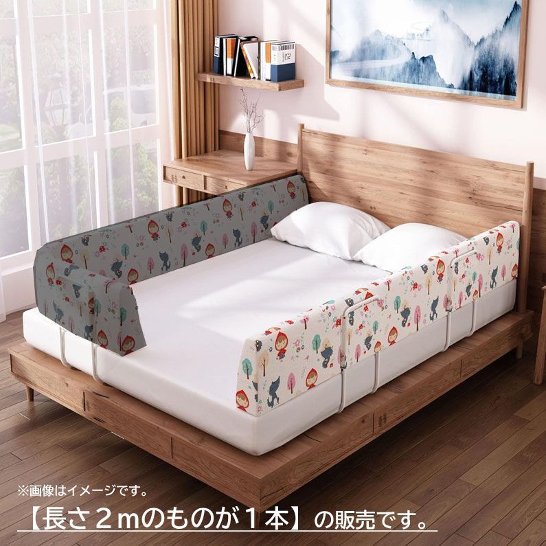 E4688◆展示品 ベッドガード フェンス ホワイト 2m 1本 転落防止 落下防止 自由変形可能 取り外し可能 洗える ハイタイプ 赤ちゃん ベビー用品 Edenplaykey-WL
