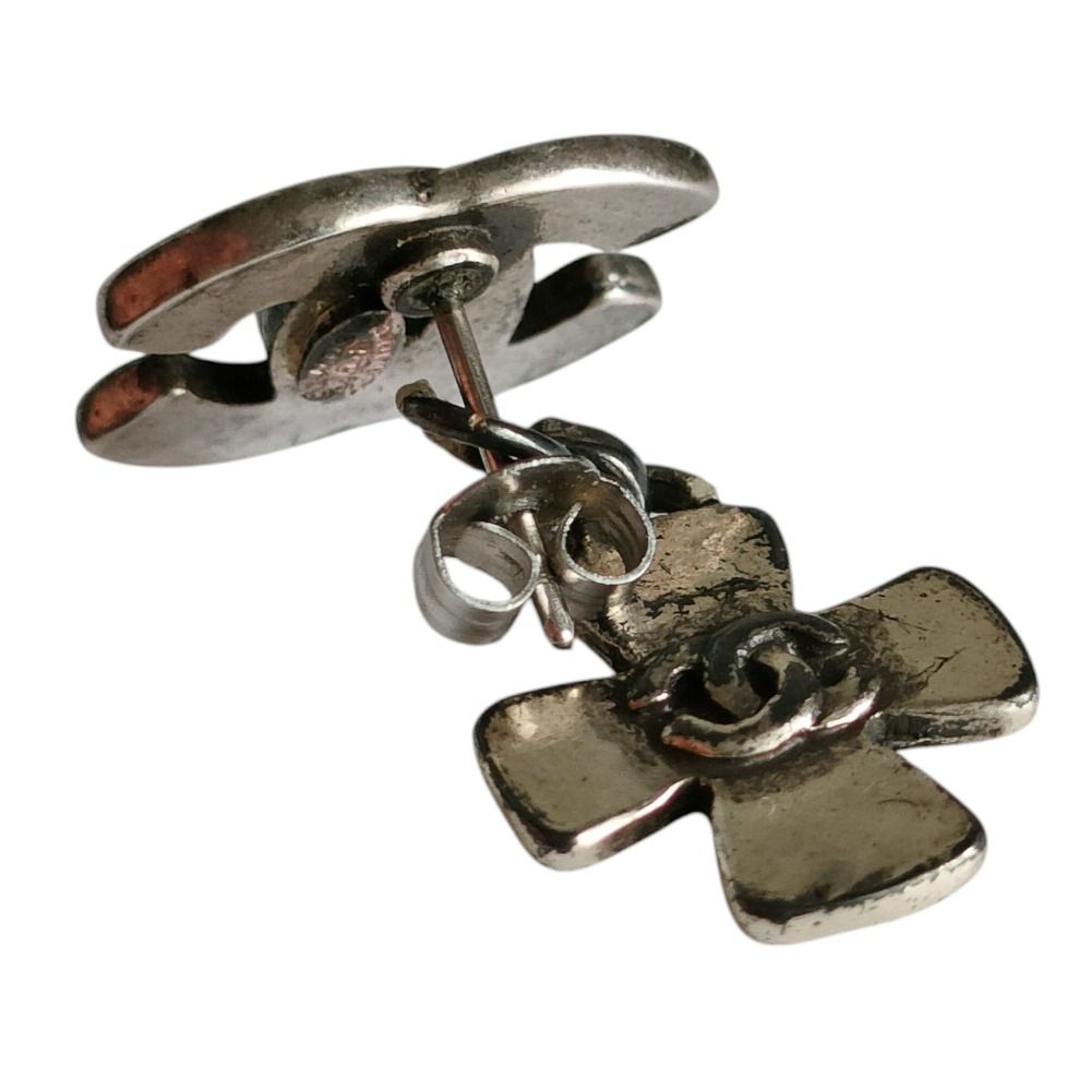 99A CHANEL シャネル ココマーク クロス 片耳 ピアス アクセサリー 箱