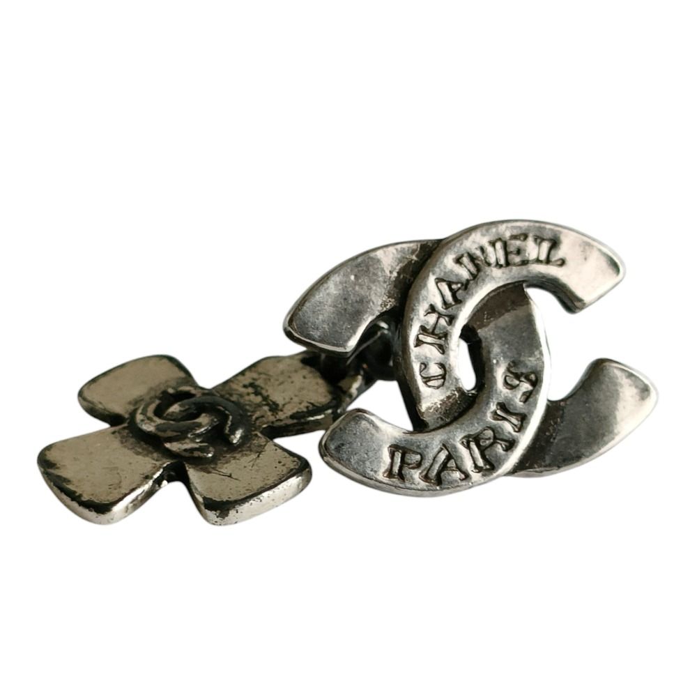 99A CHANEL シャネル ココマーク クロス 片耳 ピアス アクセサリー 箱
