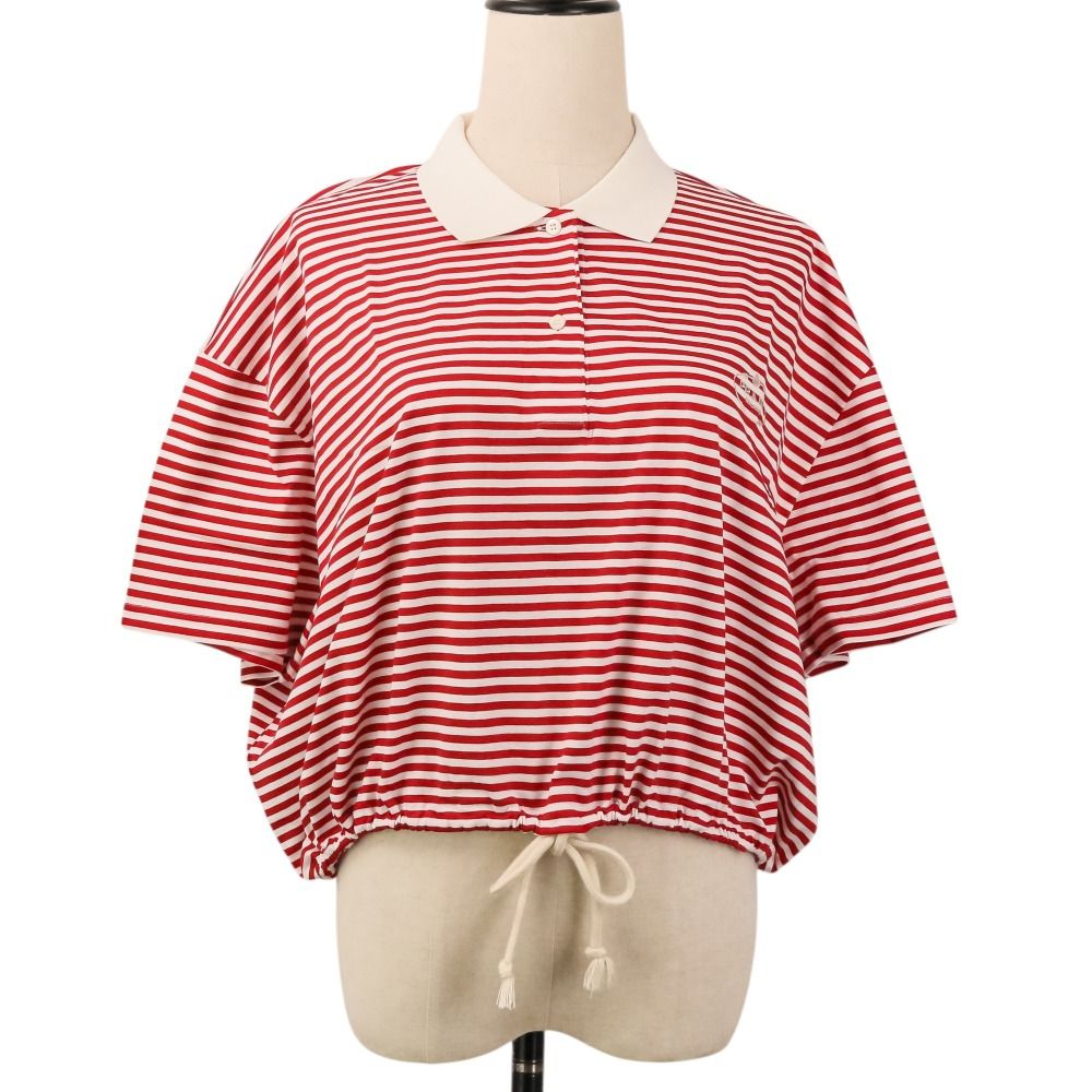 PRADA ストライプ ポロシャツ M 未使用 24年商品 PRADA プラダ ストライプ ジャージー ポロシャツ M