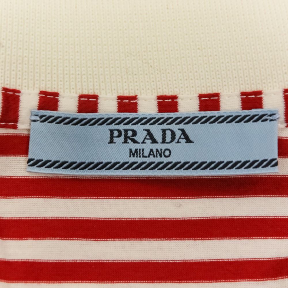 PRADA ホワイトポロシャツ 赤ストライプ PRADA SPORTS | ホワイト ポロシャツ 48 【公式通販】