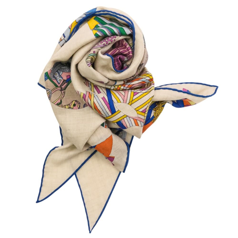 美品 Hermes エルメス Bal de Soie トライアングル ジェアン カシシル