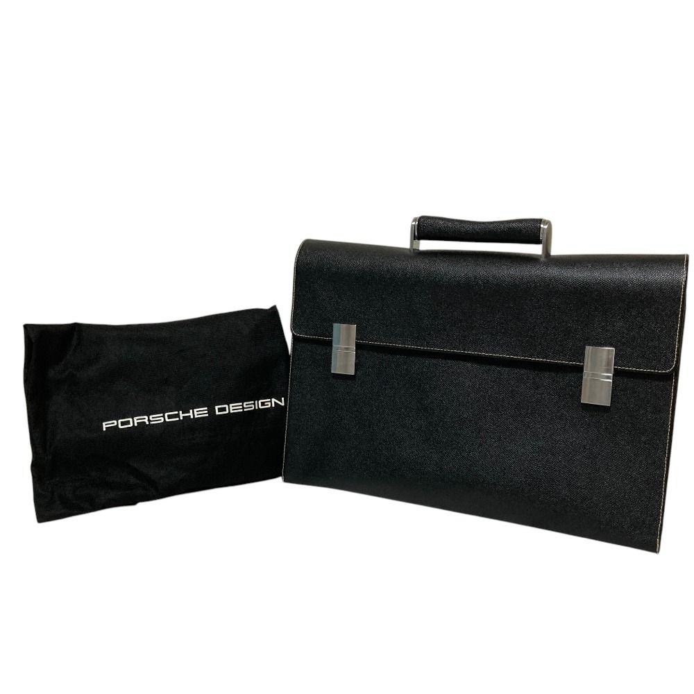 【未使用保管品】ポルシェデザイン ビジネスバッグ レザー ブラック 二室 美品 Porsche Design ポルシェデザイン レザー ブリーフケース