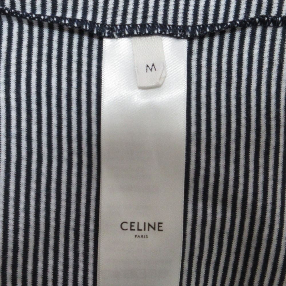 セリーヌ　ストライプタンクトップ ネイビー ☆Celine☆トリオンフ ストライプ タンクトップ / ジャージー (CELINE
