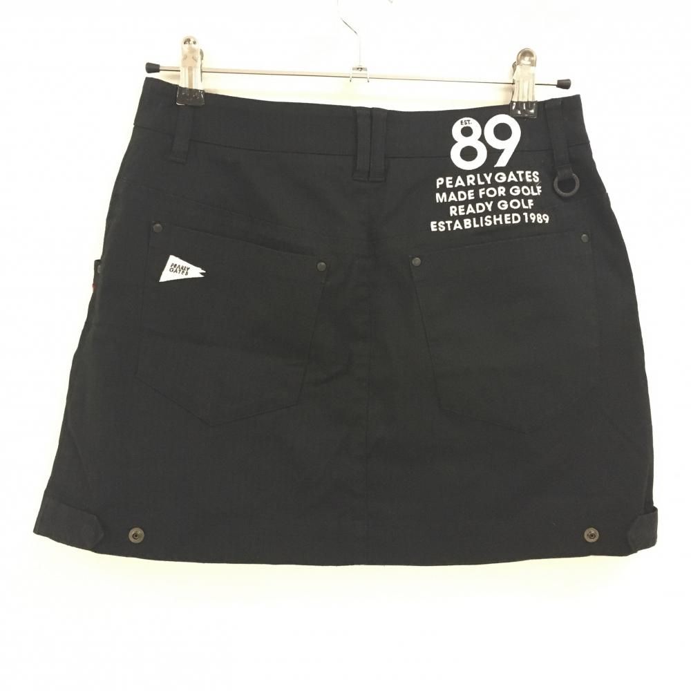 パーリーゲイツ スカート 黒 ロゴレッド ストレッチ レディース 1(M