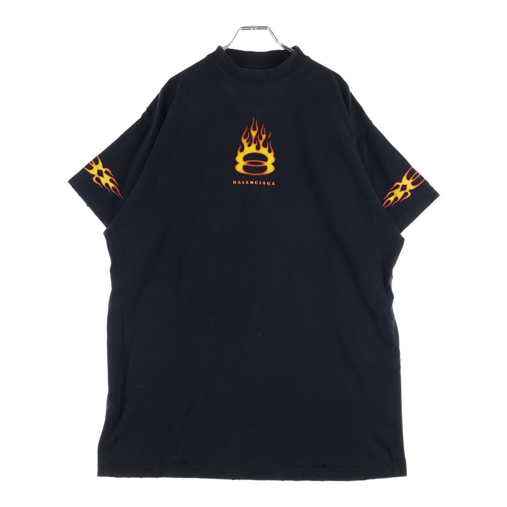 BALENCIAGA バレンシアガ　フレイムロゴTシャツ BALENCIAGA (バレンシアガ) フレイムロゴ 半袖Tシャツ カットソー