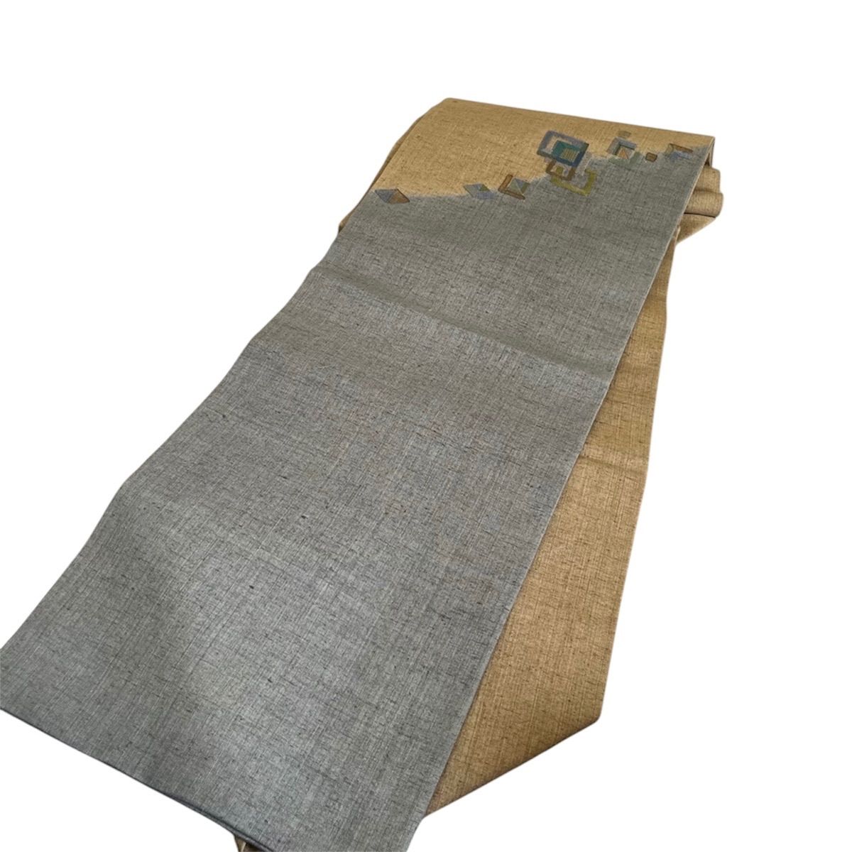 未使用品 逸品 お洒落 紬地 正絹 名古屋帯 O1263 - メルカリ