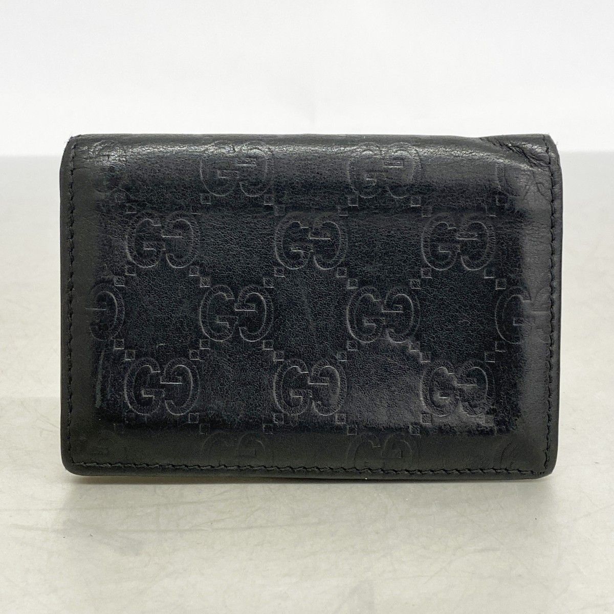 6de6019】グッチ 名刺入れ グッチシマ 233184 レザー ブラック