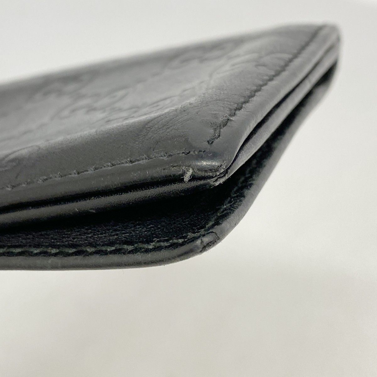 【6de6019】グッチ 名刺入れ グッチシマ 233184 レザー ブラック シャンパンゴールド金具【中古】メンズ GUCCI - ☆SALE【6de6019】グッチ 名刺入れ グッチシマ 233184 レザー
