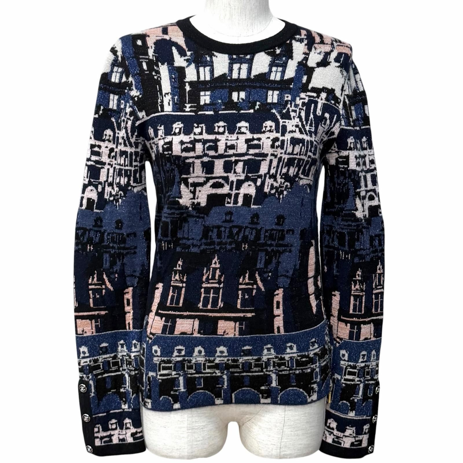 極美品☆CHANEL シャネル 21A P71031 カシミヤ シルク混 総柄 ラメ 極美品☆CHANEL シャネル 21A P71031 カシミヤ シルク混 総柄 ラメ