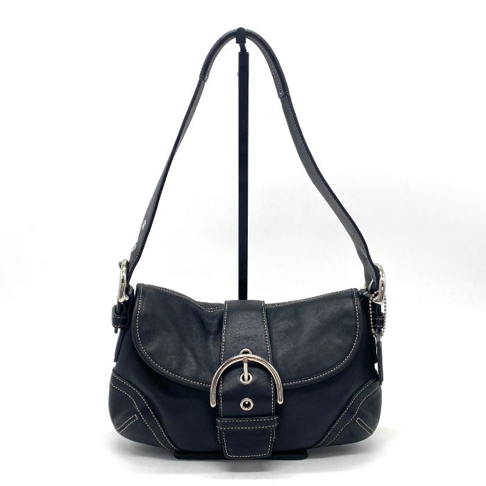 【中古】美品 COACH コーチ ベルト チャーム レザー ワン ショルダー バッグ eY10174N