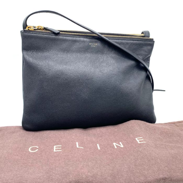 良品✨ CELINE セリーヌ トリオ ラージ ショルダーバッグ レザー 