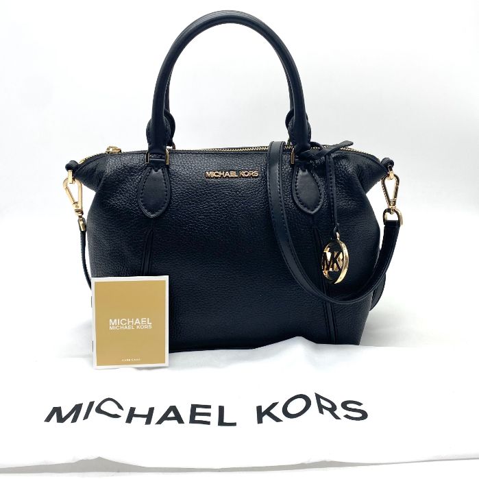 【中古】良品 MICHAEL KORS マイケルコース ロゴ チャーム 2way レザー ハンド ショルダー バッグ fH02127N