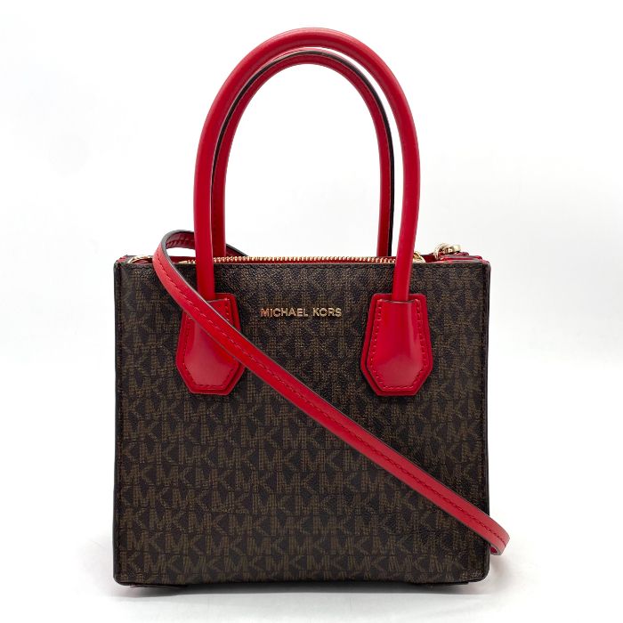 【中古】良品 MICHAEL KORS マイケルコース シグネチャー 2way レザー ハンド ショルダー バッグ fH02129N