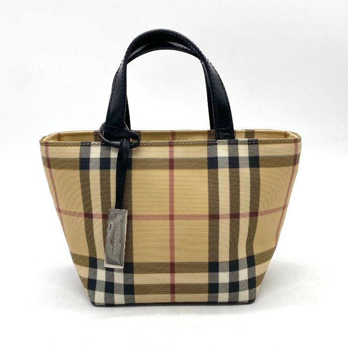 【中古】 BURBERRY バーバリー ノバチェック キャンバス ハンド バッグ fY03498N