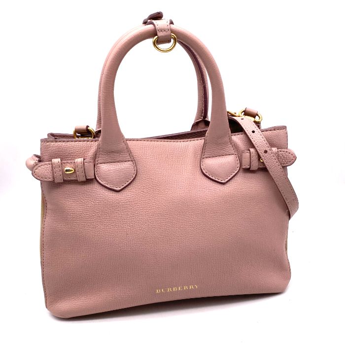 【中古】BURBERRY バーバリー ロゴ 2way レザー ハンド ショルダー バッグ fY11124N