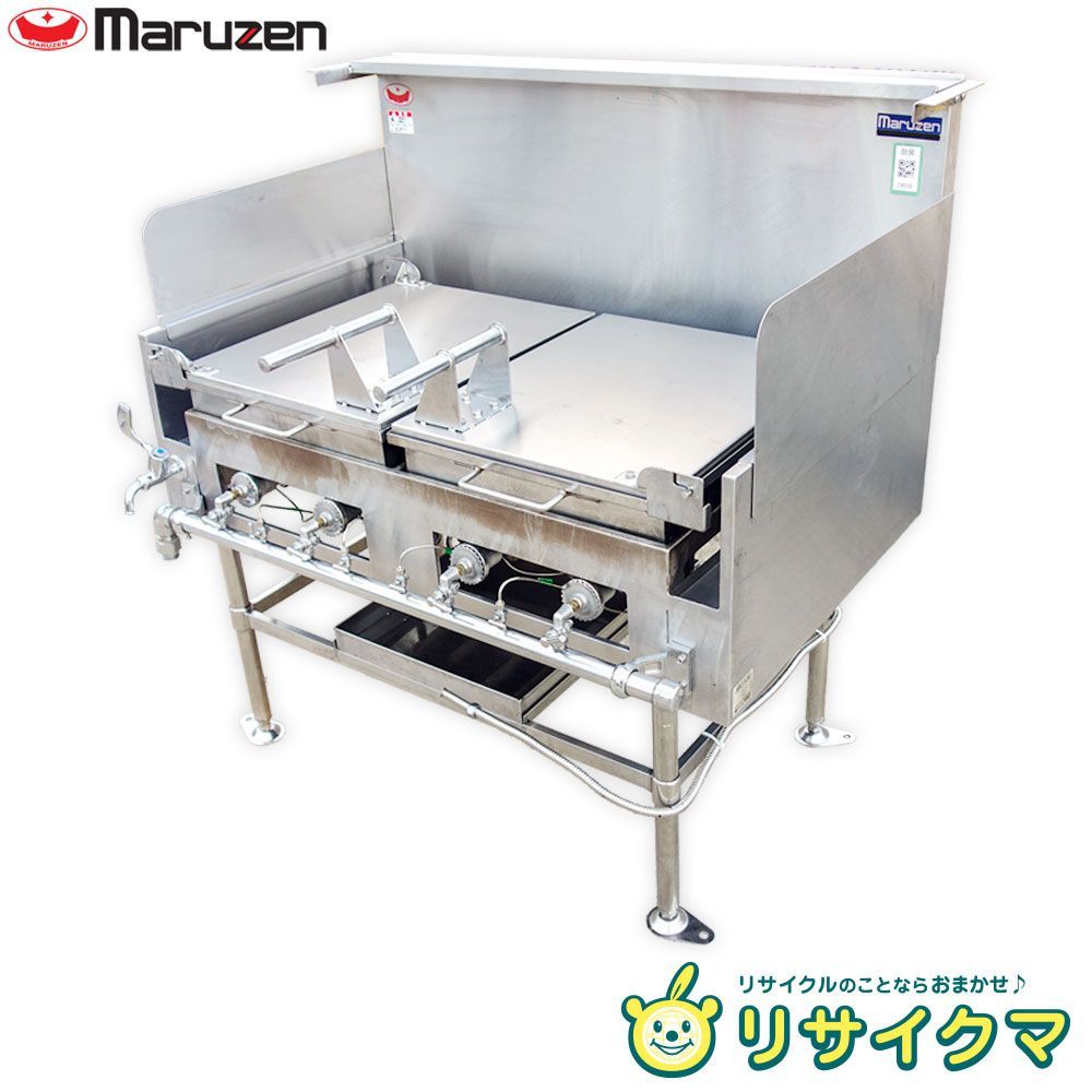 【中古】【西濃支店止め】K▼マルゼン 業務用 ガス式 餃子 ギョーザ ギョウザ 焼き機 焼き器 グリラー 鉄板 2面 蓋 2022年 都市ガス 天然ガス 13A MGZS-127-OFS(特) (24699)