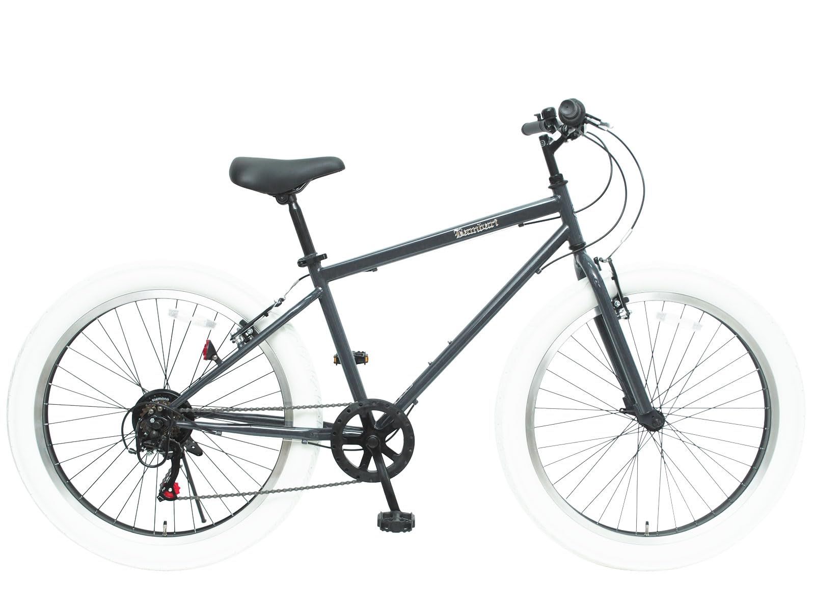 新品 トップ(Top) 26インチ バンバリ ファットバイク 6段変速 スポーツ自転車 マウンテンバイク風 QR グレー