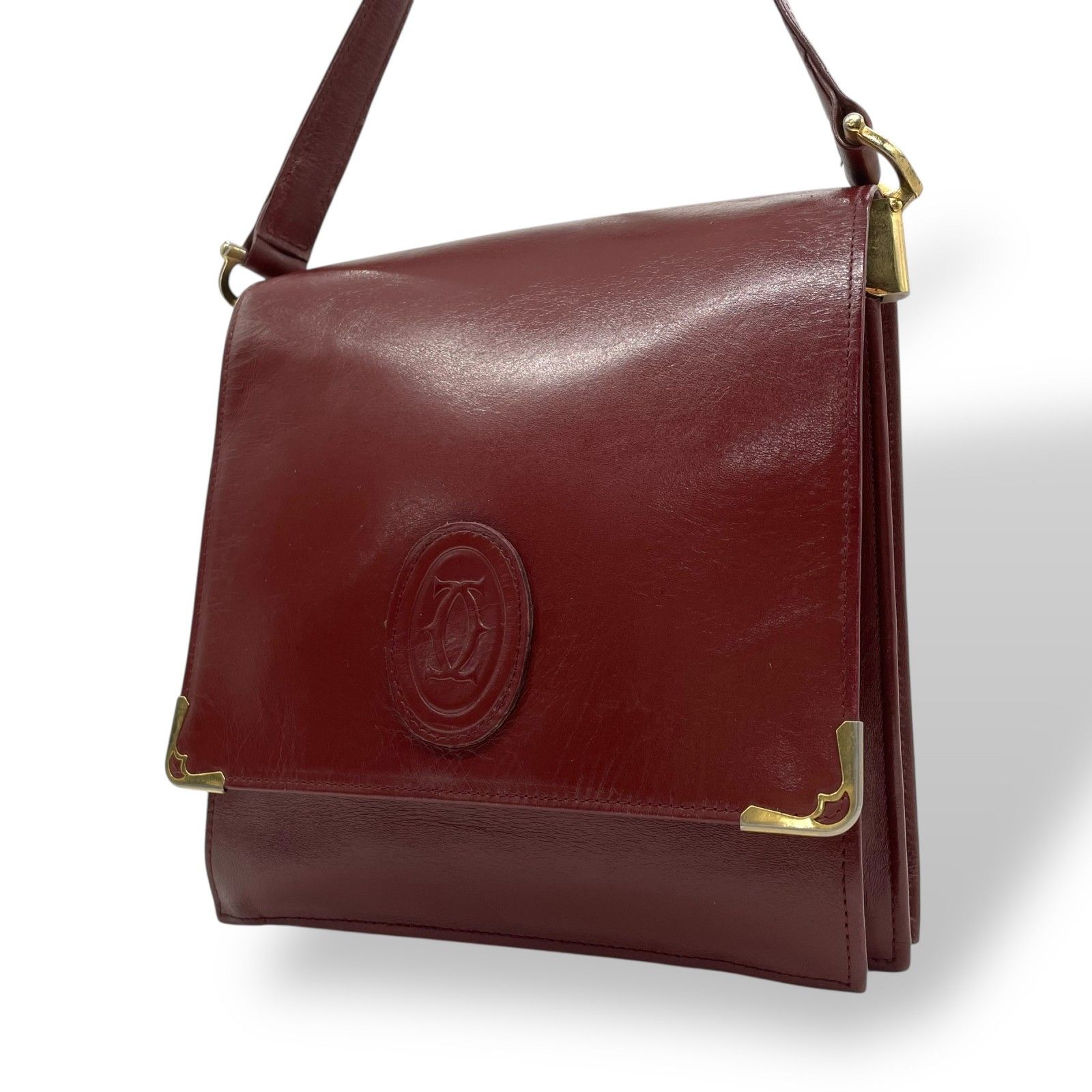 良品 Cartier カルティエ マストライン ショルダーバッグ レザー 