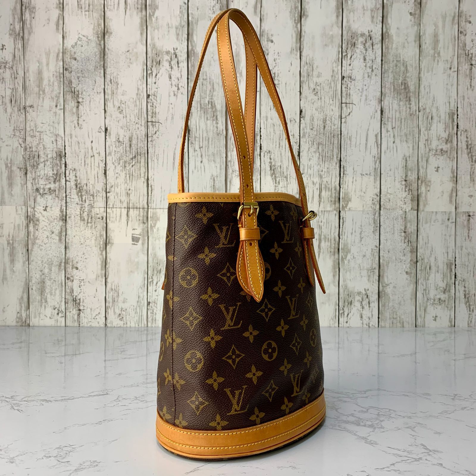 LOUIS VUITTON バケット PM モノグラム トート ショルダーバッグ 