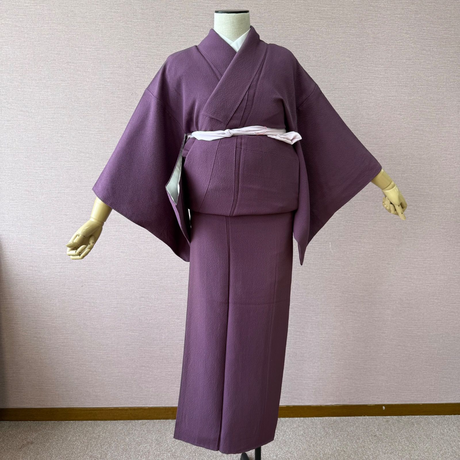 色無地 着物 袷 一つ紋 紫 リサイクル着物 i-1104 - メルカリ