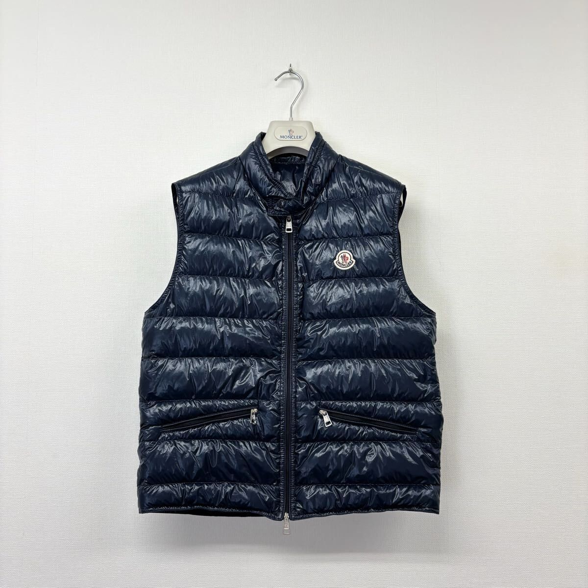 美品 MONCLER モンクレール GUI GILET ダウン ベスト DOWN VEST NAVY 