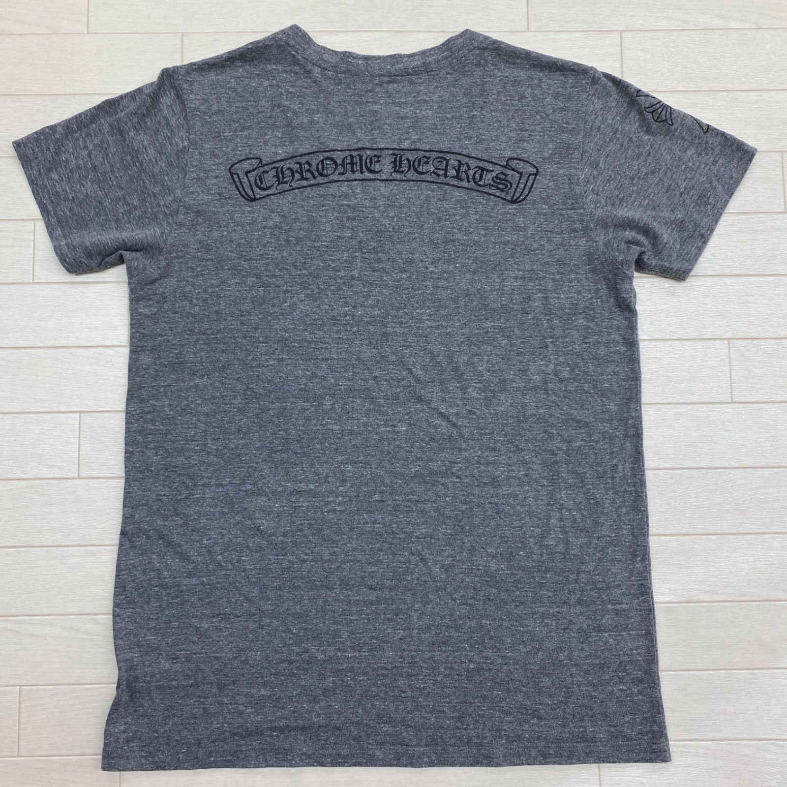【美品】クロムハーツ 半袖 Tシャツ グレー L  霜降り サークル アメリカ製 クロムハーツ メンズ Tシャツ 半袖 グレー 正規品 サイズXXL ロゴ