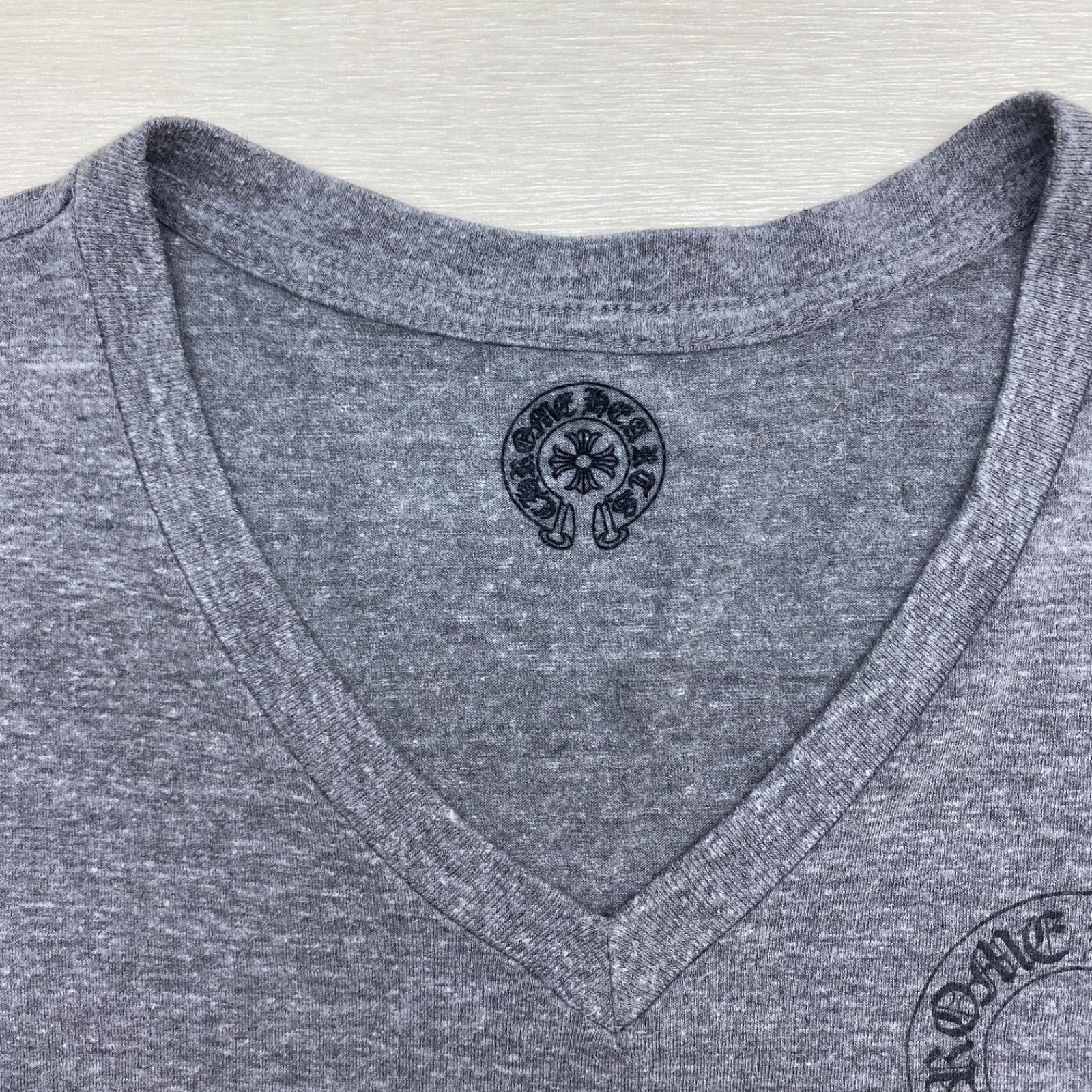 クロムハーツ メンズ Tシャツ 半袖 グレー 正規品 サイズXXL ロゴ