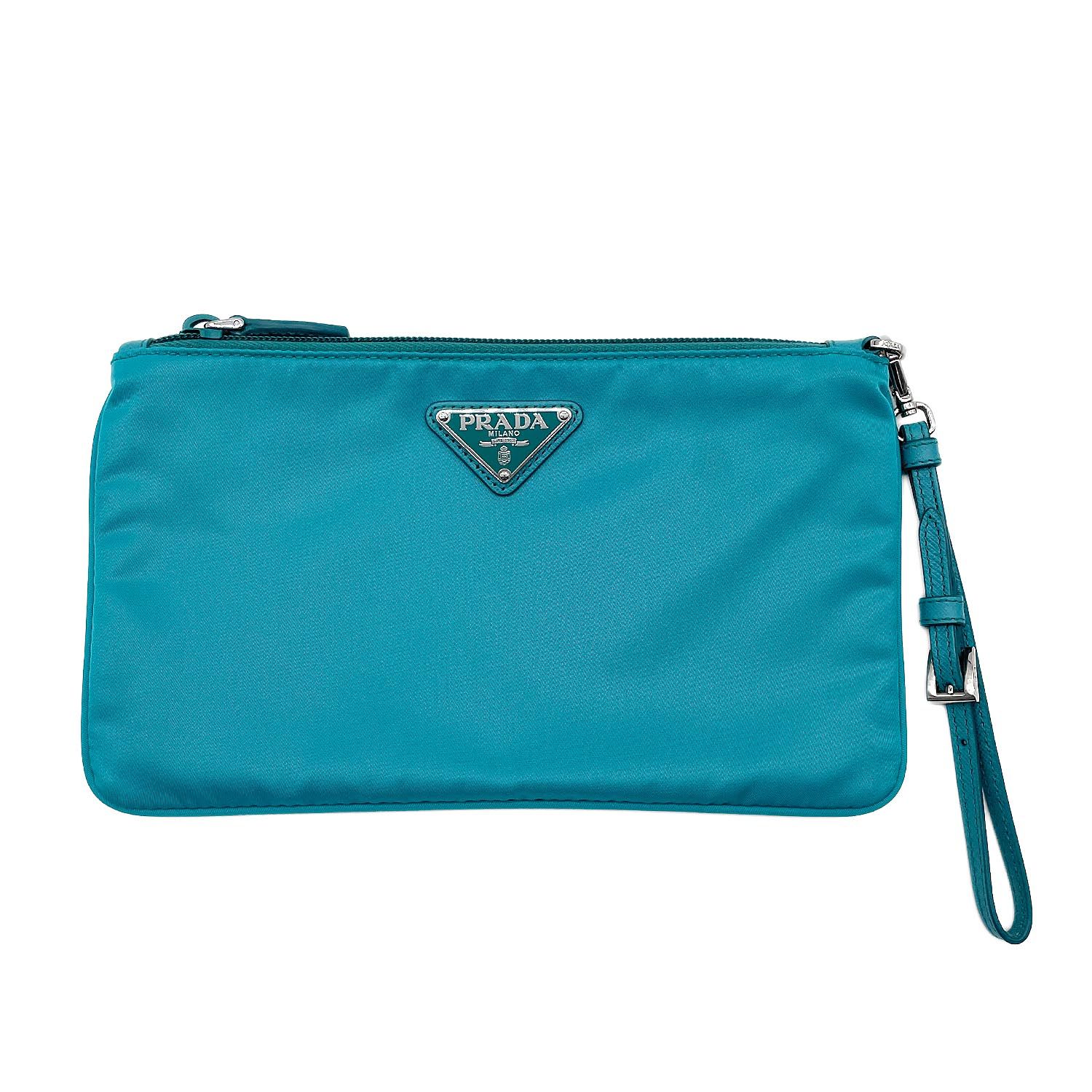 PRADA プラダ トライアングルロゴ ポーチ ストラップ付 三角プレート 