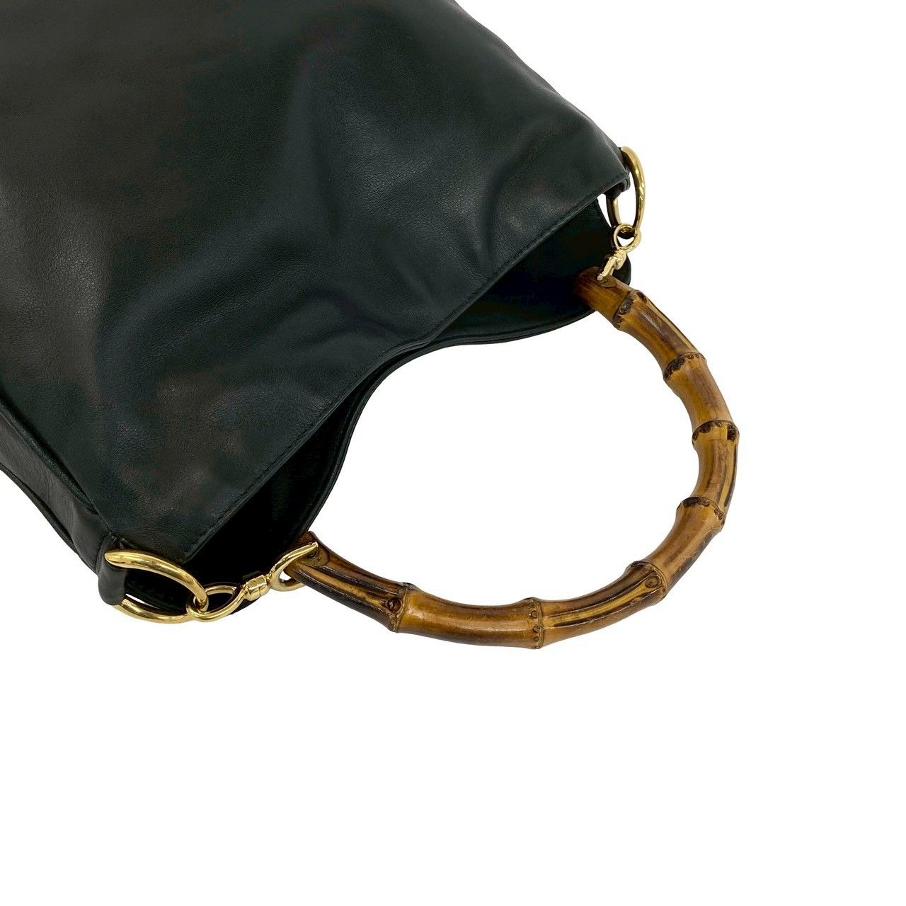 極 美品 GUCCI グッチ オールドグッチ ヴィンテージ バンブー レザー