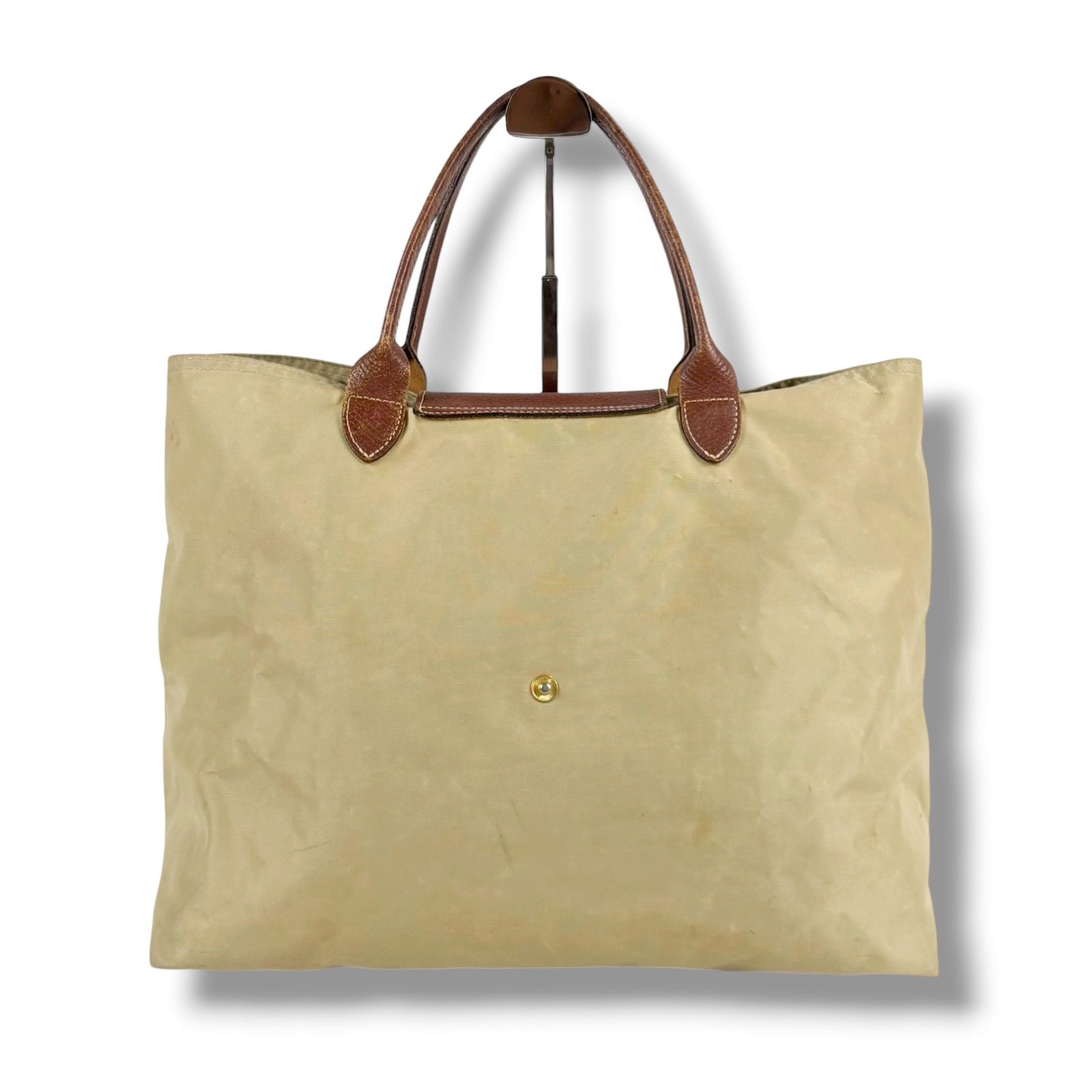 ロンシャン Longchamp トートバッグ ベージュ ブラウン 折りたたみ 