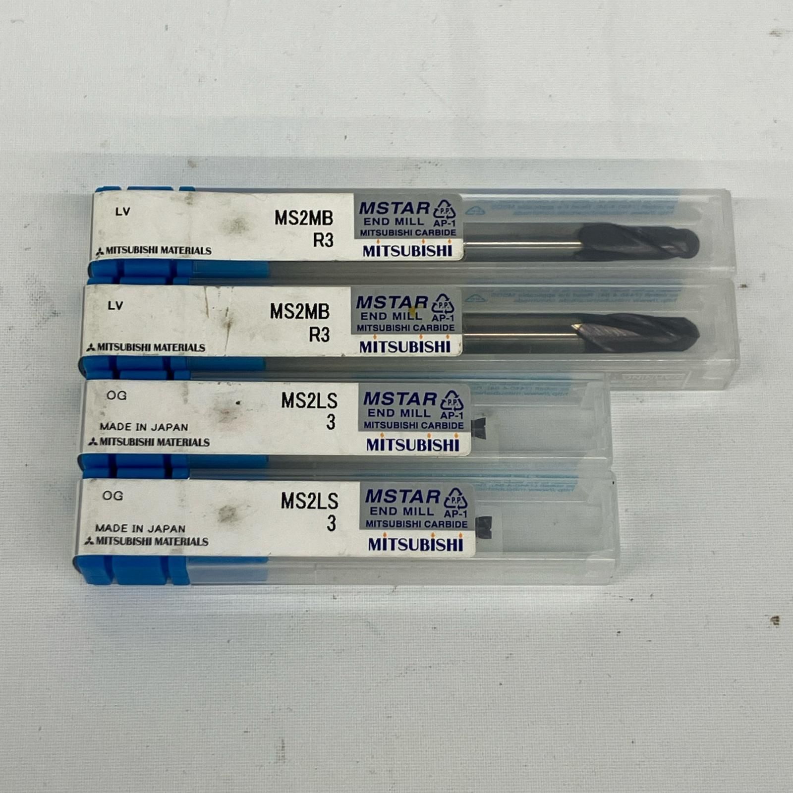 MITSUBISHI ミツビシ 超硬エンドミル MS2LS×2/MS2MB×2 計4本 三菱