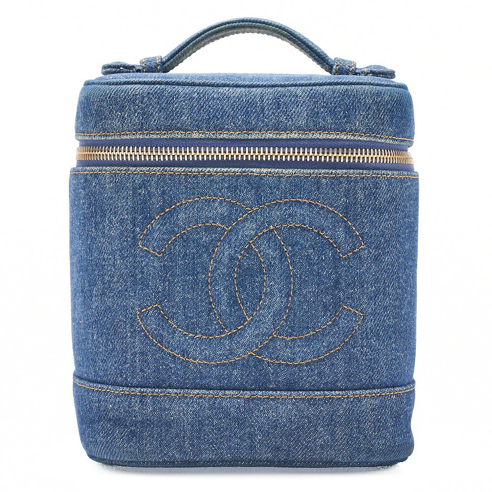 シャネル CHANEL ココマーク バニティ ブルー GD金具 デニム レディース ショルダーバッグ シャネル CHANEL ココマーク バニティ ブルー GD金具 デニム